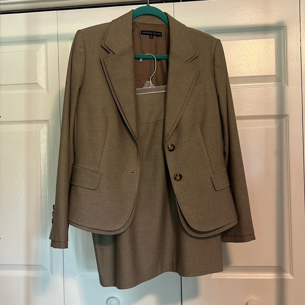 Light Tan Antonio Melani Skirt and Blazer Set